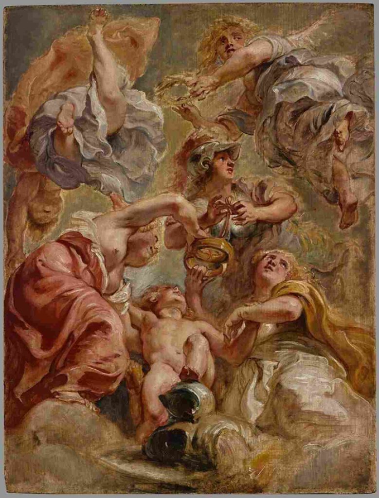A painting titled The Union of England and Scotland by Peter Paul Rubens in the collection of Museum Boijmans Van Beuningen