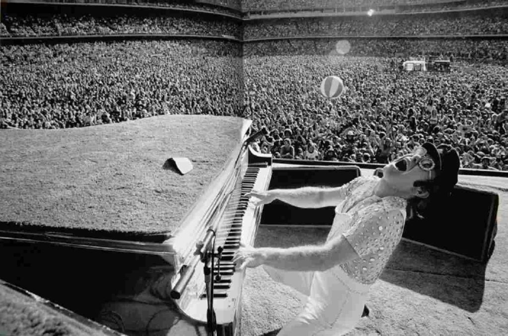 The Steinway Piano Elton John Played. The singer song-writer entertains audience