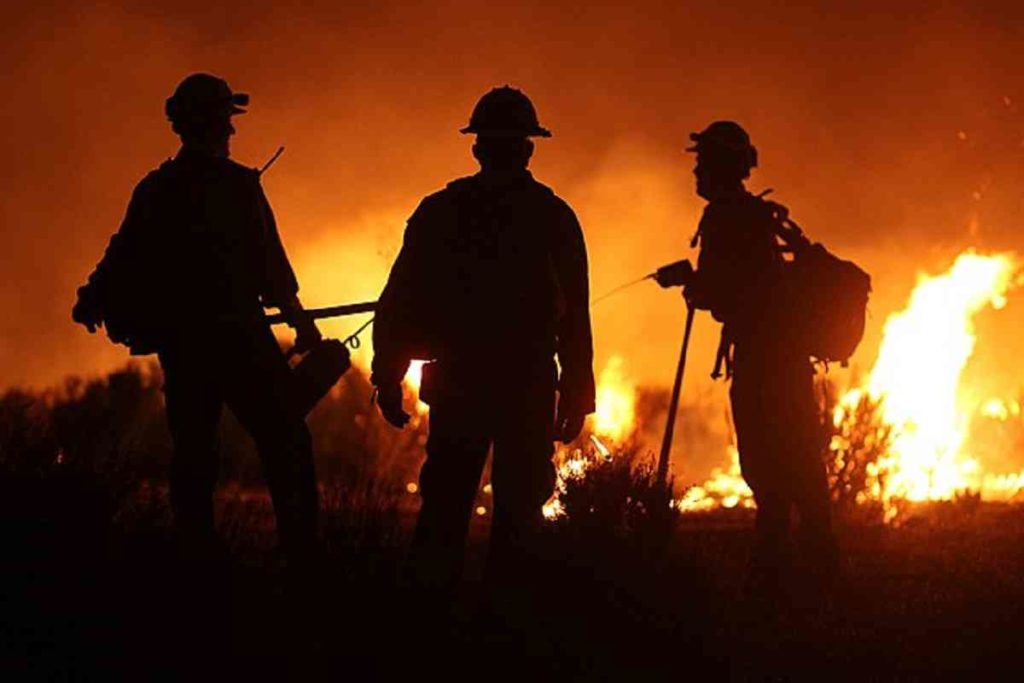 Smokejumpers work to extinguish devastating wildfires destruction photographs