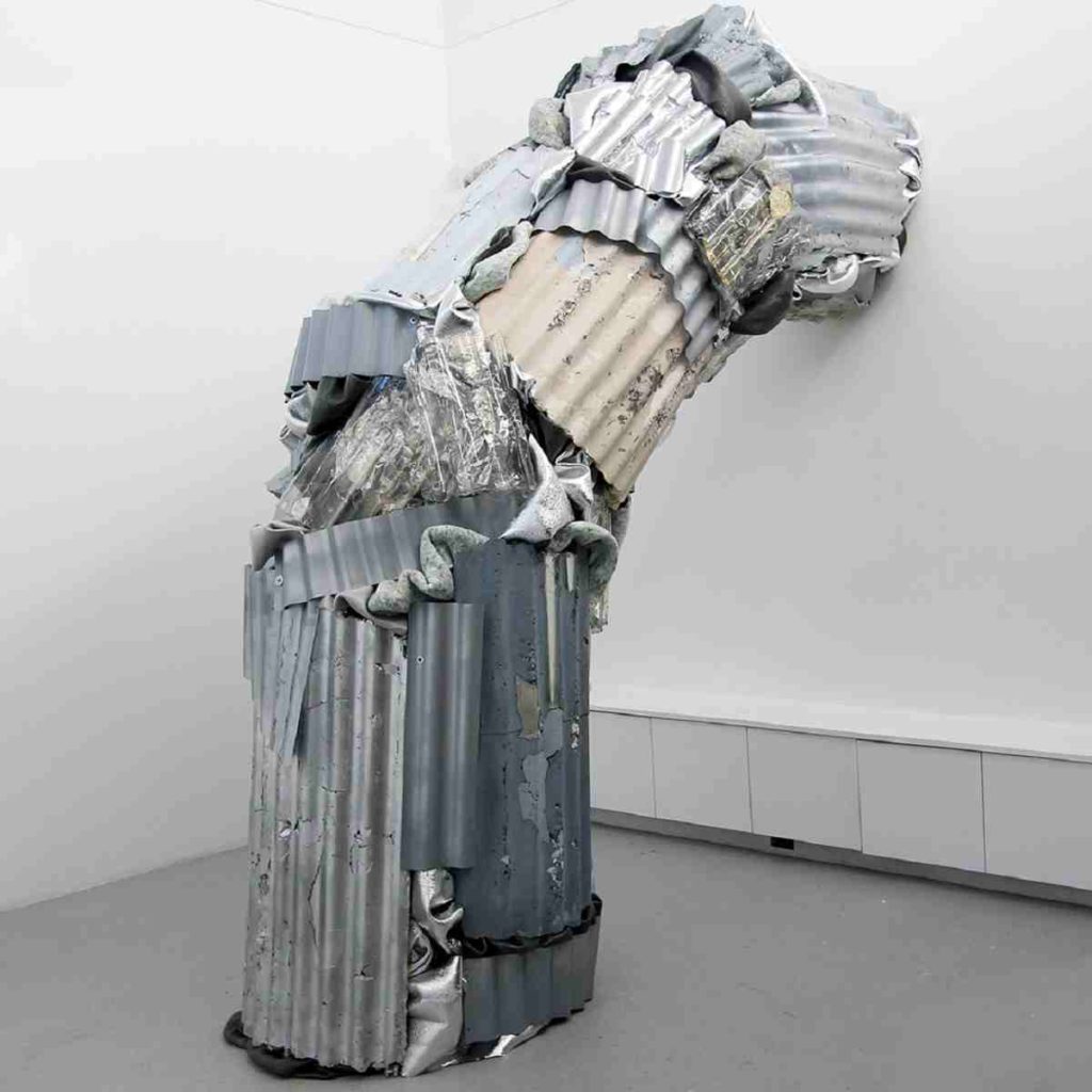 Burrow SPort Grow, a sculpture made from cans, cardboards, and corrugated metal