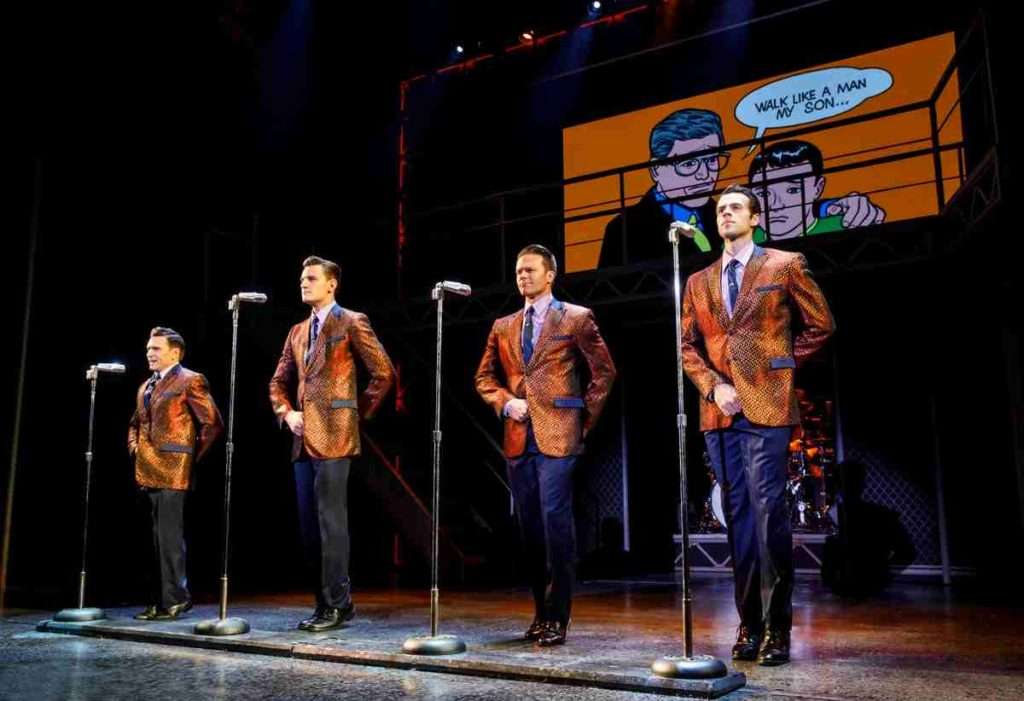 Jersey Boys cast performing. The focus on Jersey Boys and other Broadway shows is how TikTok helped Broadway regained lost time and new audience.