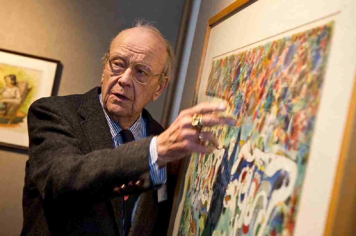 Robert S. Neuman giving a gallery talk at The Art Museum of Eastern Idaho in 2013. Public speaking is why Interpersonal Skills Are Important for Art Professionals