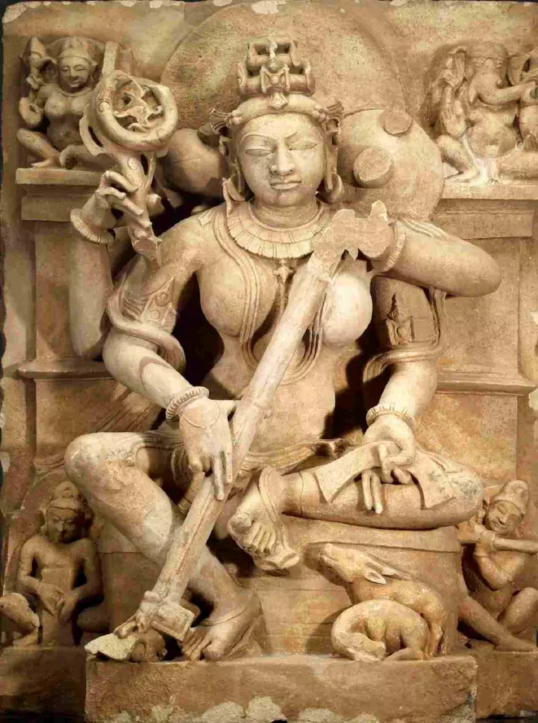 Indian, Sarasvati, India, Uttar Pradesh, 10th-11th century, sandstone. One of the works in the in the exhibition Across Asia: Arts of Asia and the Islamic World