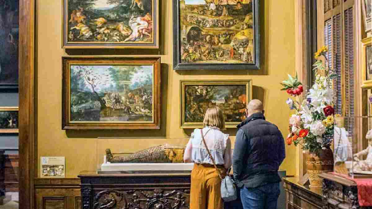 Visitors admiring a painting. The sensory inclusion program will help visitors with sensory needs to the Walters Art Museum have a great experience