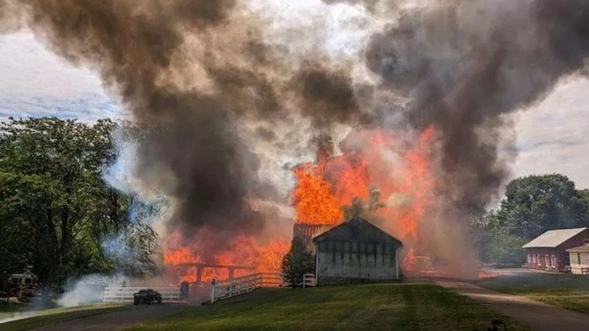 Ablaze: The Steppingstone Farm Museum fire led to the loss of major artifacts.