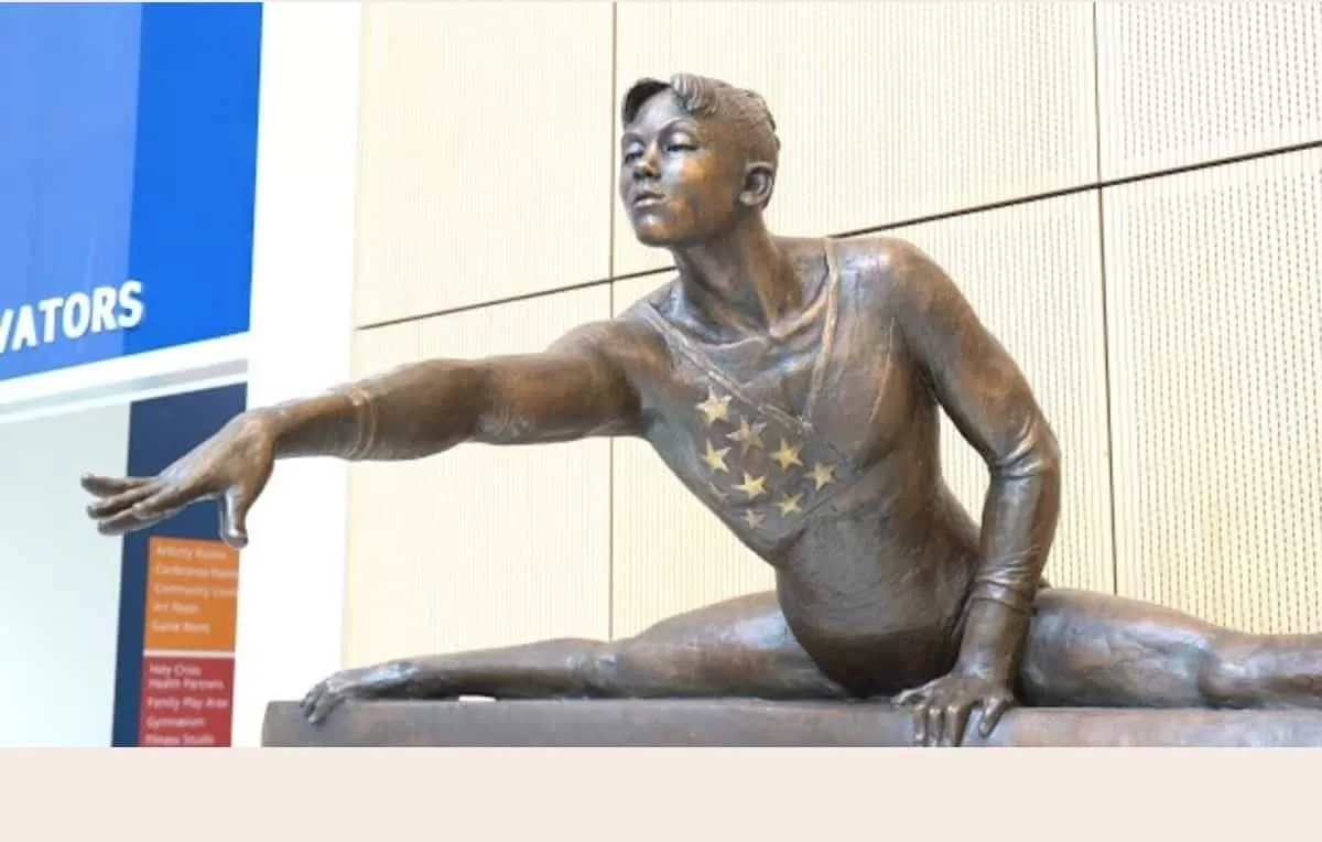 Dominique Dawes statue celebrating the legacy of three-time-Olympic-gold-medalist-and local-hero