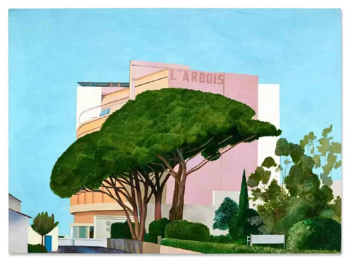 David Hockney painting at ‘LArbois-Sainte-Maxime-1968 in the evening-at-Sothebys realizes for $17.2 million