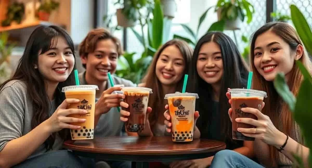 Friends enjoying the Taichi Bubble Tea. They must profit from the Taichi Bubble Tea nutrition facts