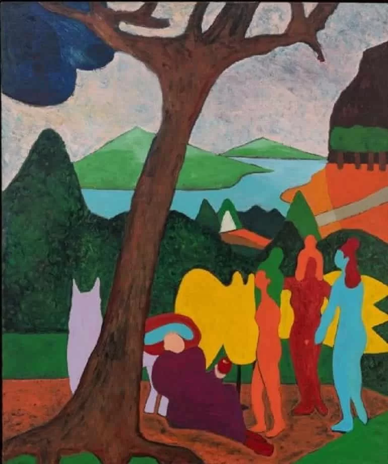 An abstract painting titled The Last Judgement by artist Bob Thompson in Real Monsters in Bold Colors