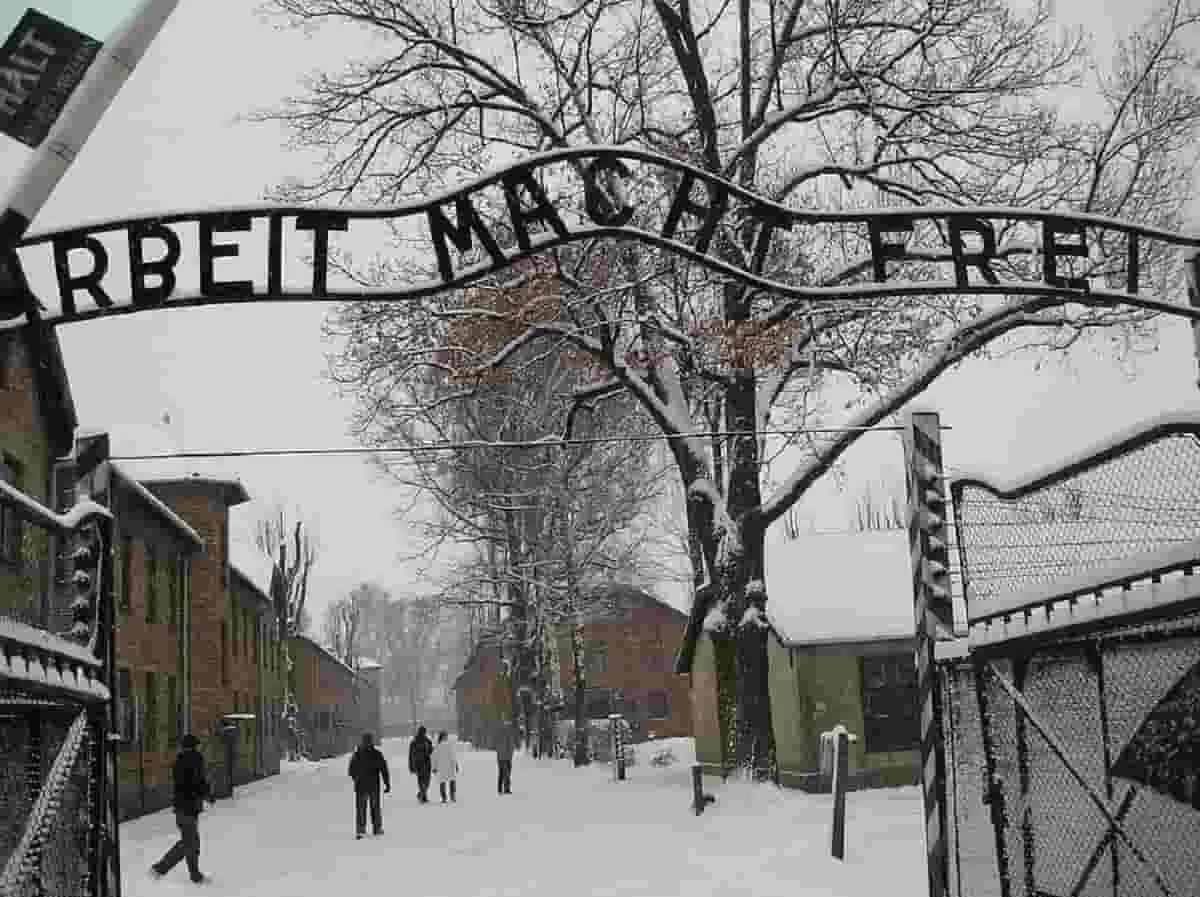 Entrance to Auschwitz Auschwitz-Birkenau. This is one of the places tourists visit for dark tourism.