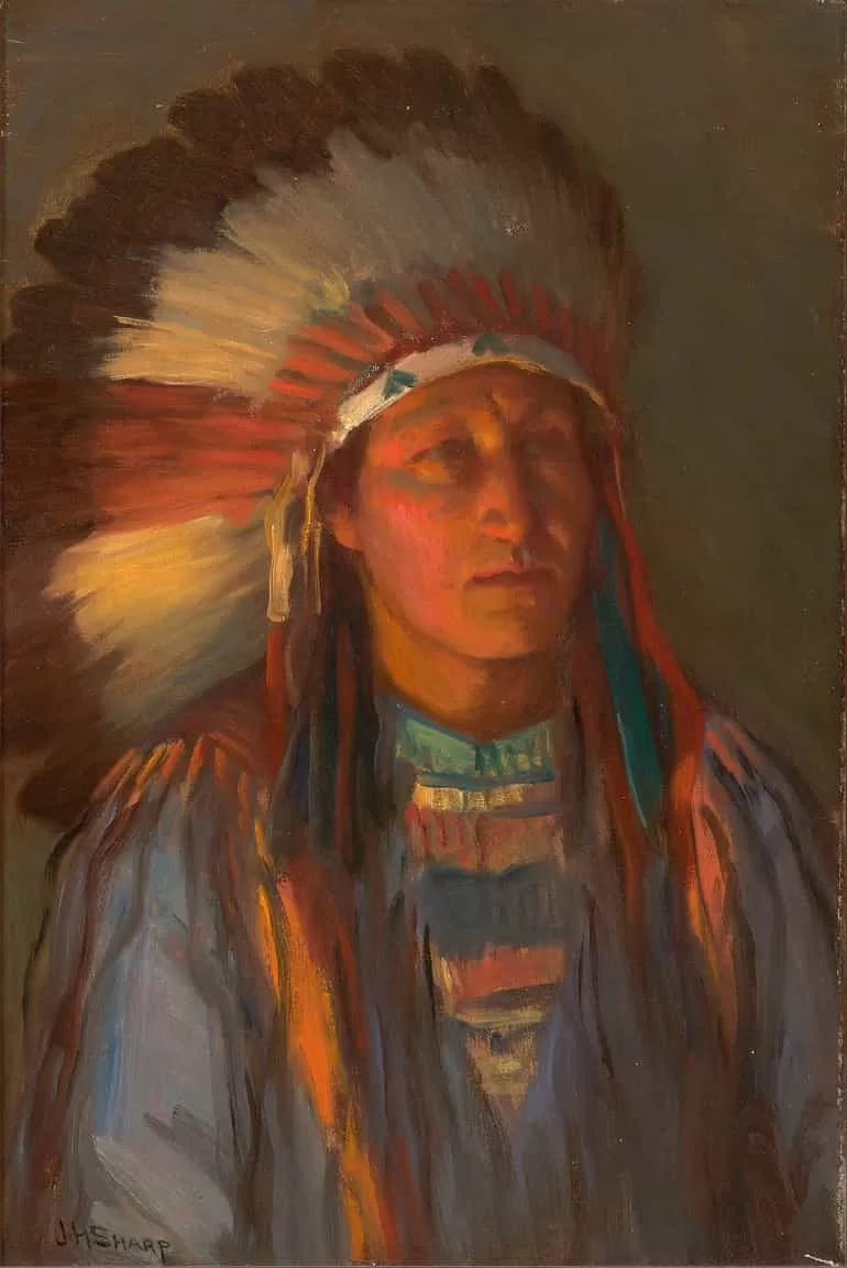 Joseph Henry Sharp, Oklahoma Cheyenne aka Indian Boy in Full Dress