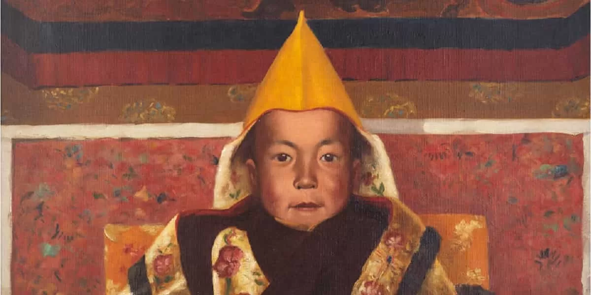 Kanwal Krishna painting of His Holiness the 14th Dalai Lama at his enthronementhe