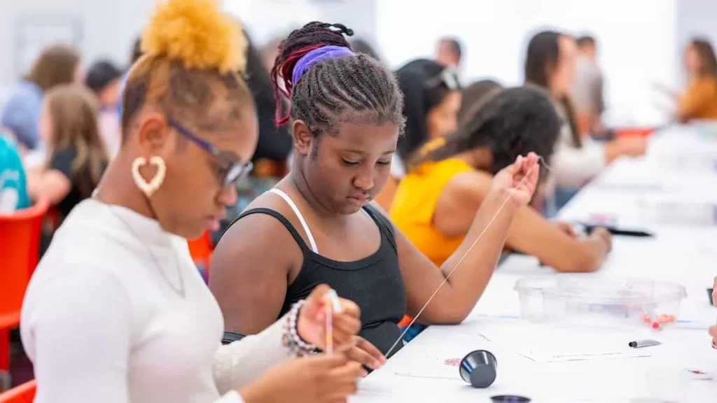 Young people making crafts during one of the Free Family Sundays.  This Baltimore Museum of Art Family Guide has information on the Family Sunday activities. 