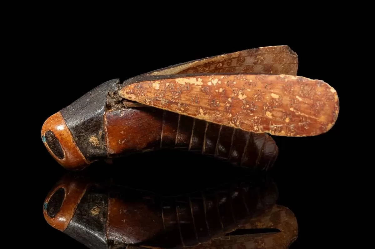 Tutankhamun Grasshopper Vessel made from Ivory and wood