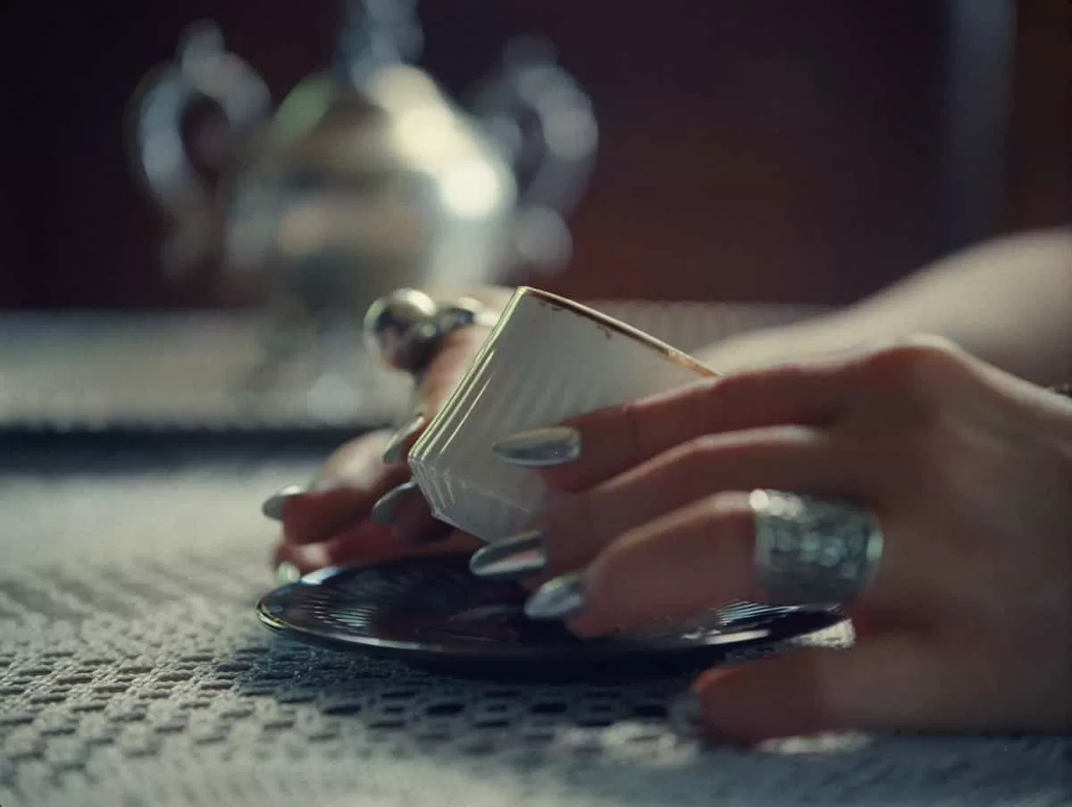 Mashinka Firunts Hakopian's  Բաժակ Նայող, a still from the film, dir. Atlas Acopian, score by Lara Sarkissian, 2024, is one of the works in Cultural Heritage in the Age of AI