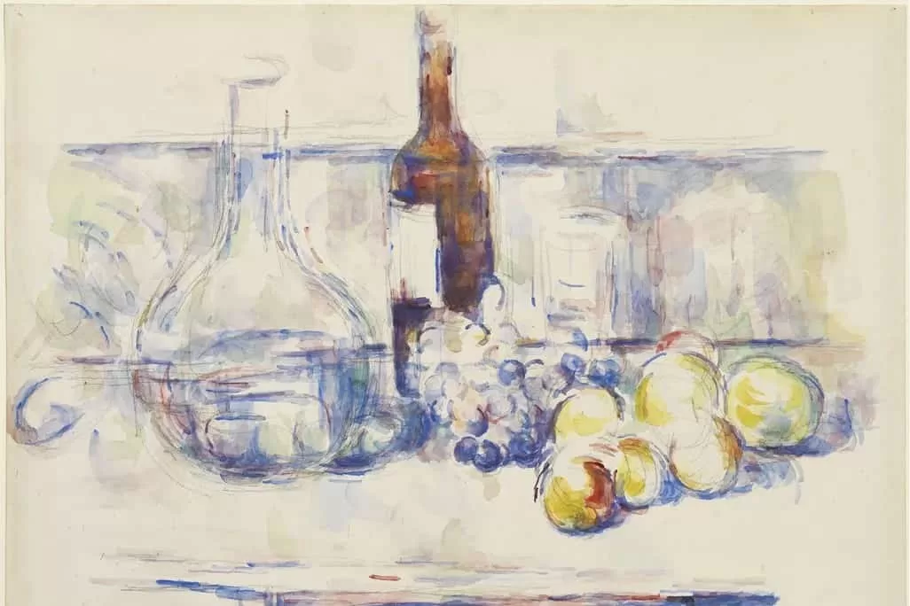 Still Life With Carafe, Bottle and Fruit, by Paul Cézanne is one of the masterpieces from the Pearlman Foundation Modern Art Collection going to a museum.