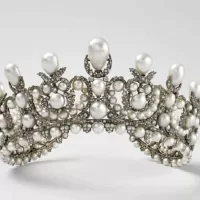 A diadem or tiara, of Empress Eugenie of France stolen in the Louvre crown jewels heist