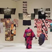 Installation view of NGV Kimono exhibition