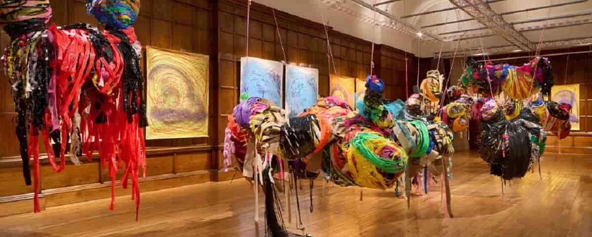 Sculpture by Nnena Kalus on display at the Turner Prize 2025, Cartwright Hall Art Gallery.