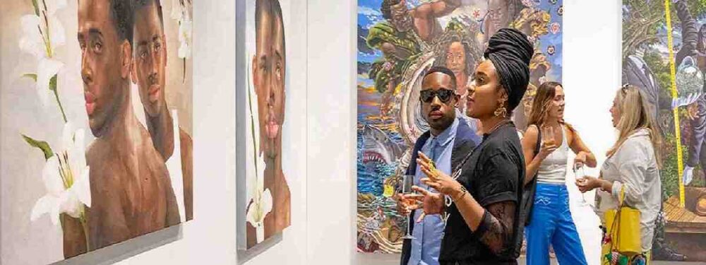 Guests and art lovers admire contemporary artworks at the Richard Beavers at The Armory Show 2025, offering a preview of the excitement surrounding Armory Show 2026.