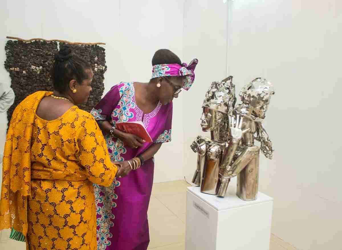 Visitors exploring contemporary art at ART X Lagos 2025